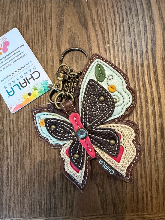 Chala Accessories - CHALA Vegan Leather Butterfly Keychain - Multicolor